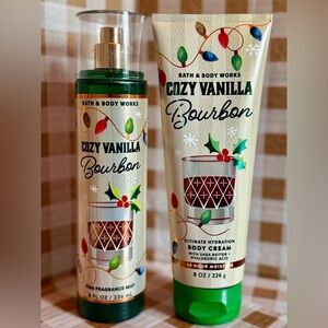 NEW B&BW Cozy Vanilla Bourbon Body Care Set Full Size body cream & Fragrance